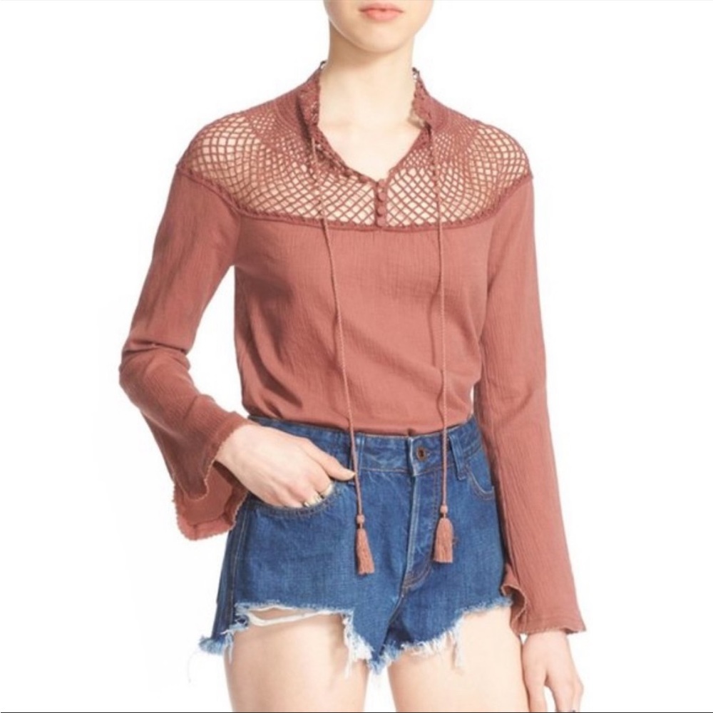 Free People Embroidered Crochet Tunic | XS